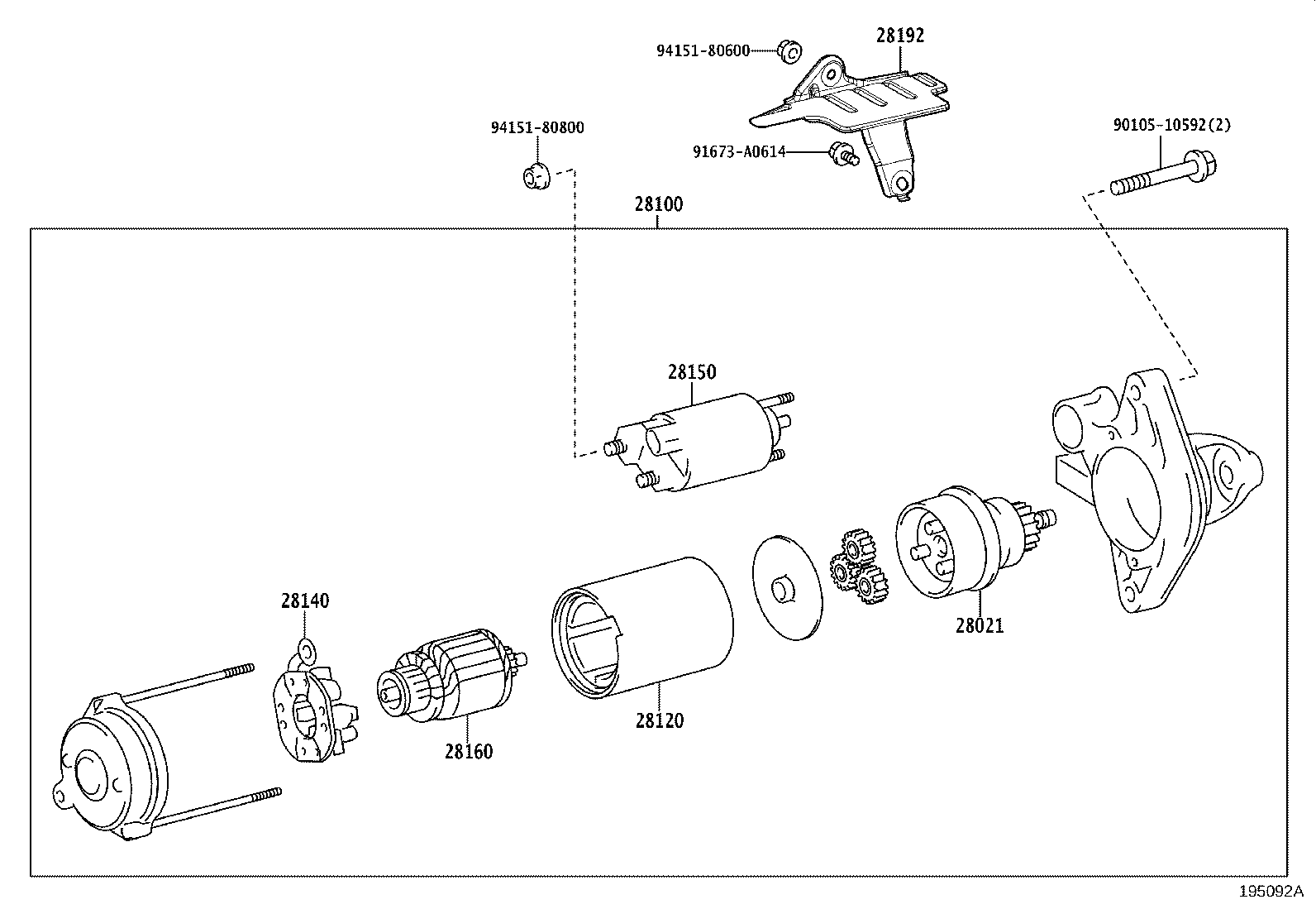 Toyota 28192-70010 COVER, STARTER
