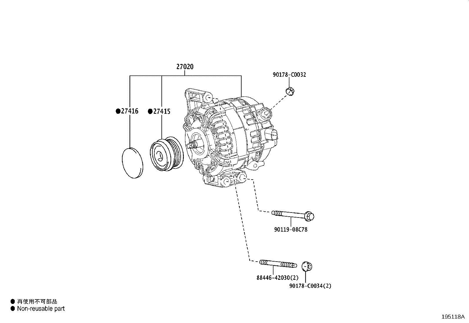 27060-0V320 ALTERNATOR ASSY product image