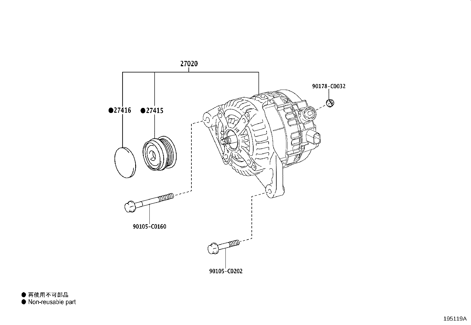 27060-0V320 ALTERNATOR ASSY product image