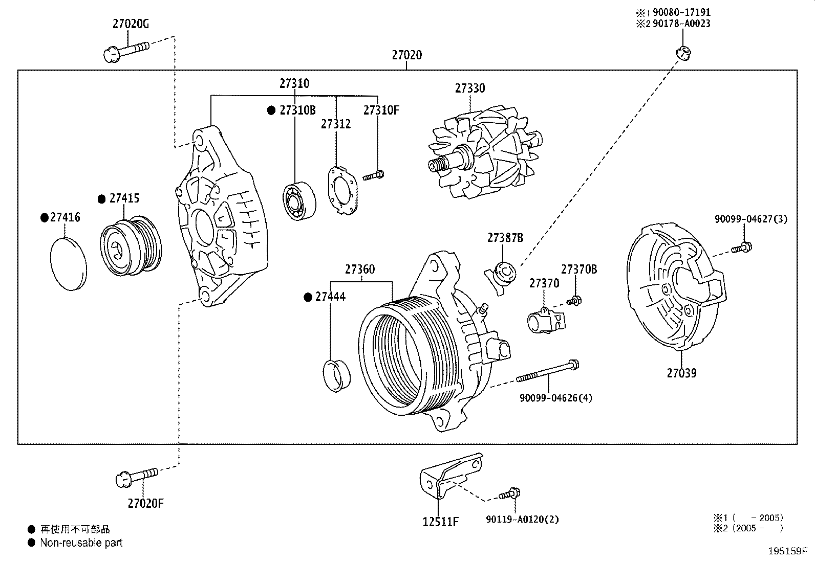 27060-0P410 ALTERNATOR ASSY product image