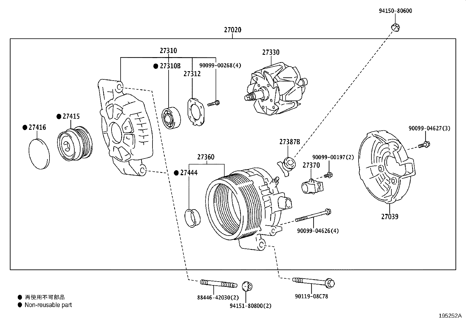 27060-47191 ALTERNATOR ASSY product image