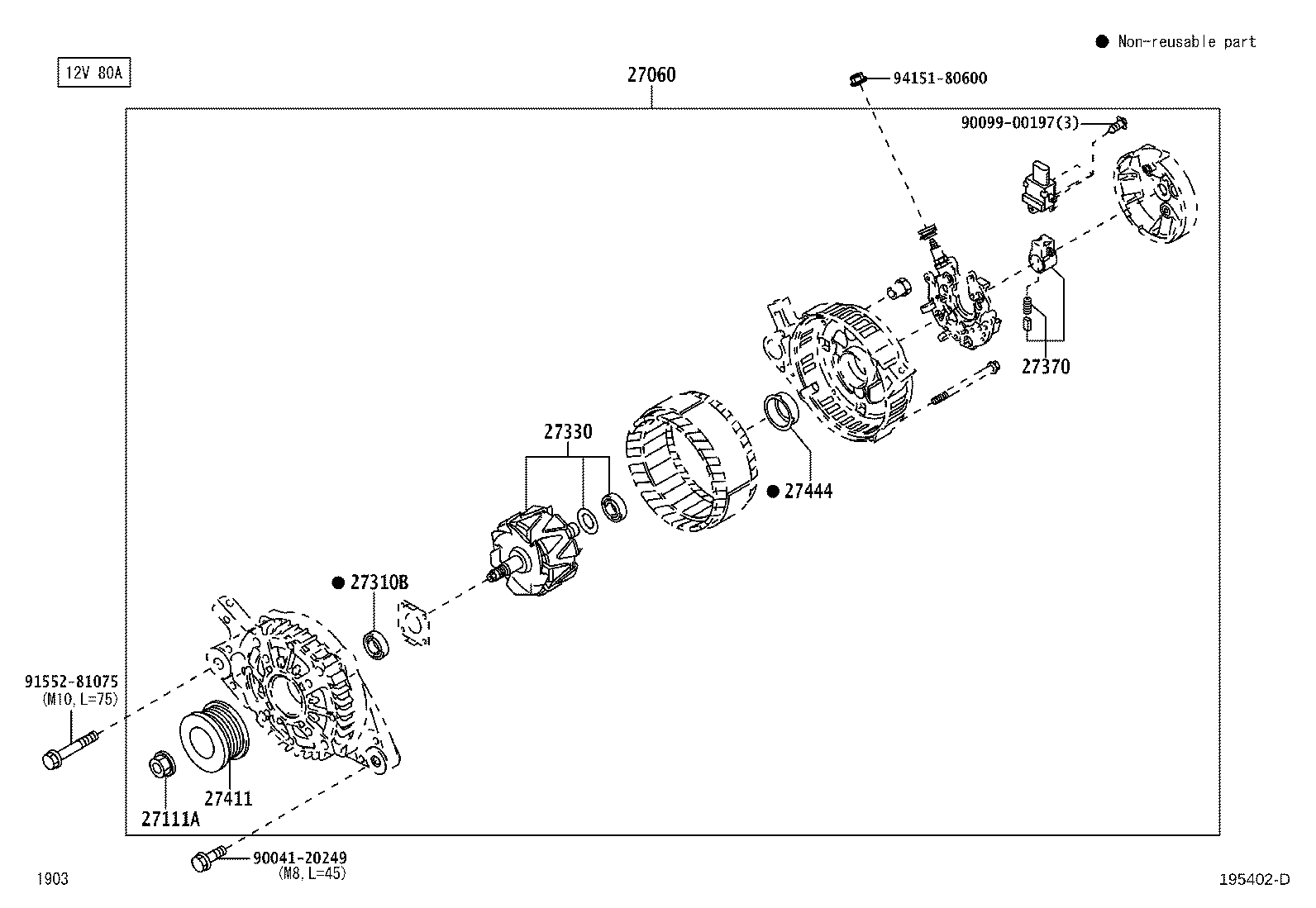 27060-BZ440 ALTERNATOR ASSY, W/REGULATOR product image