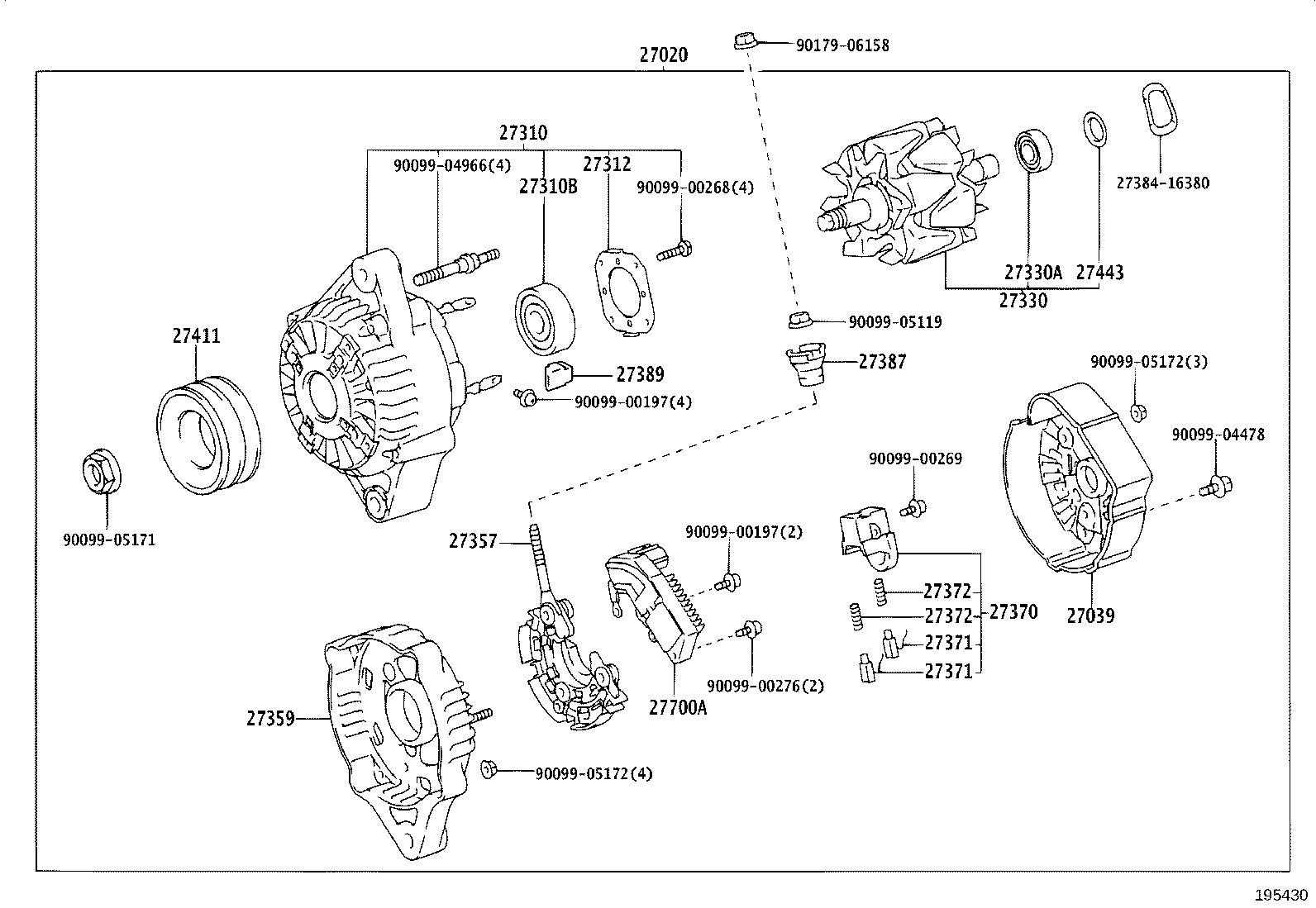27060-61061 ALTERNATOR ASSY product image