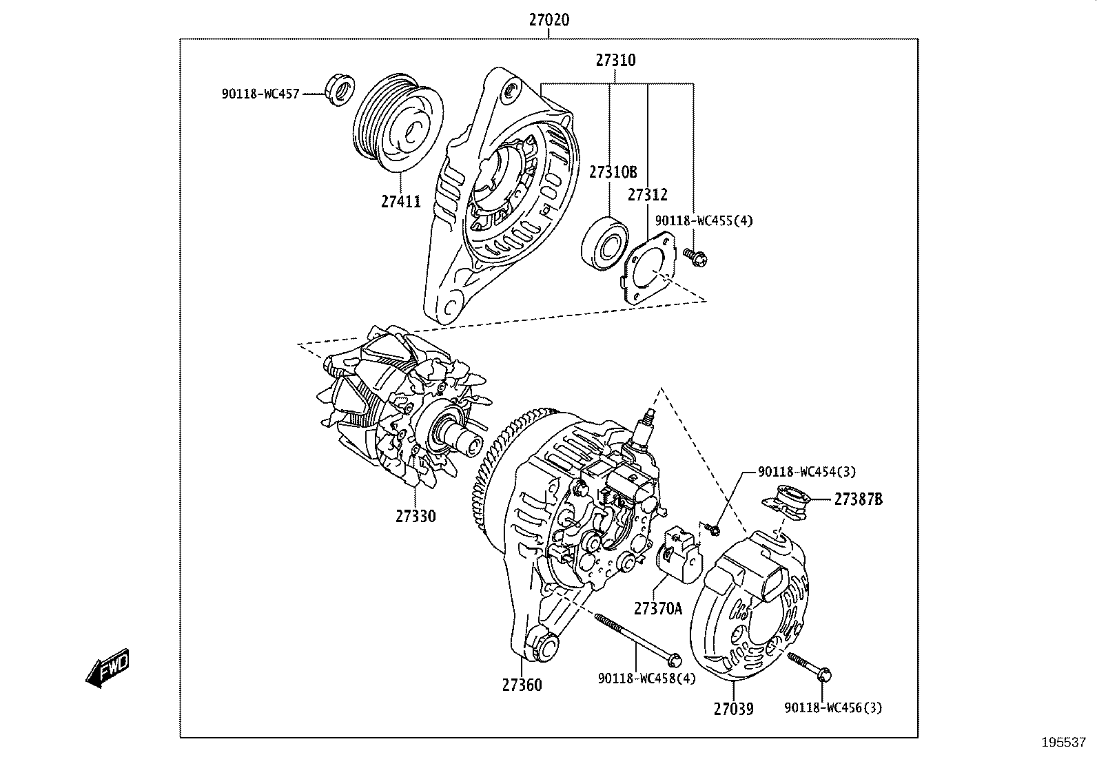 16385-WC001 SLIDER, FAN BELT ADJUSTING product image