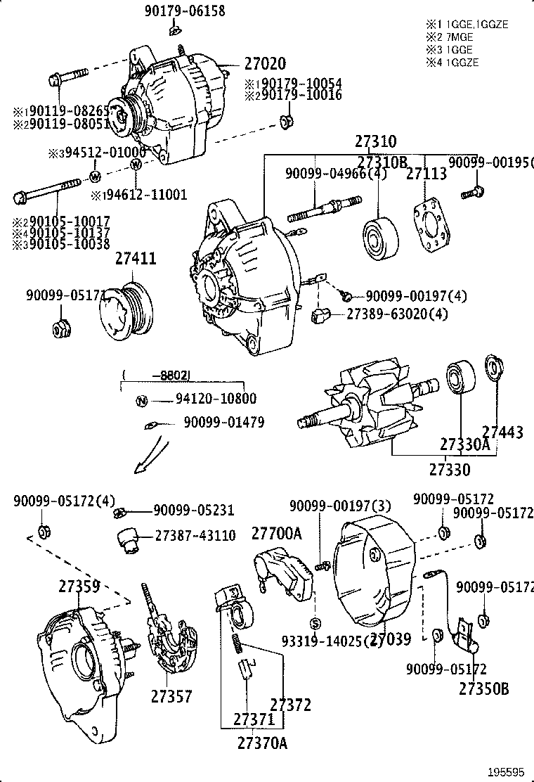 27060-70320 ALTERNATOR ASSY product image