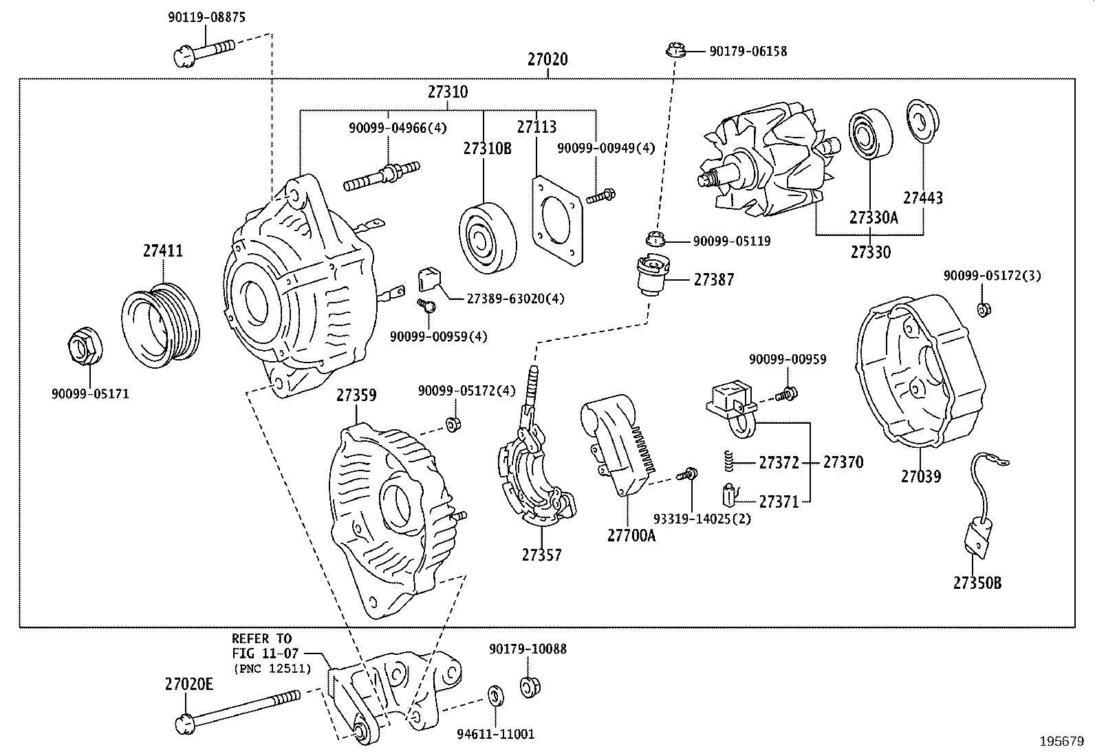 27060-75010 ALTERNATOR ASSY product image