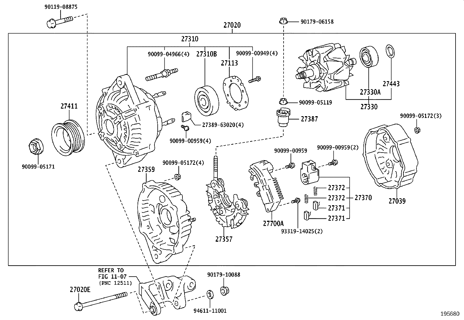 27060-75010 ALTERNATOR ASSY product image