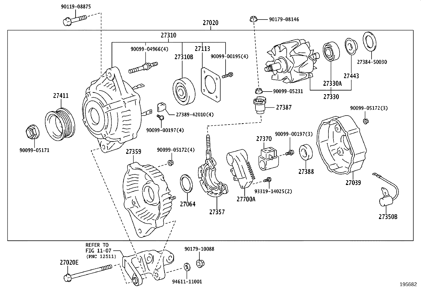 27060-75010 ALTERNATOR ASSY product image