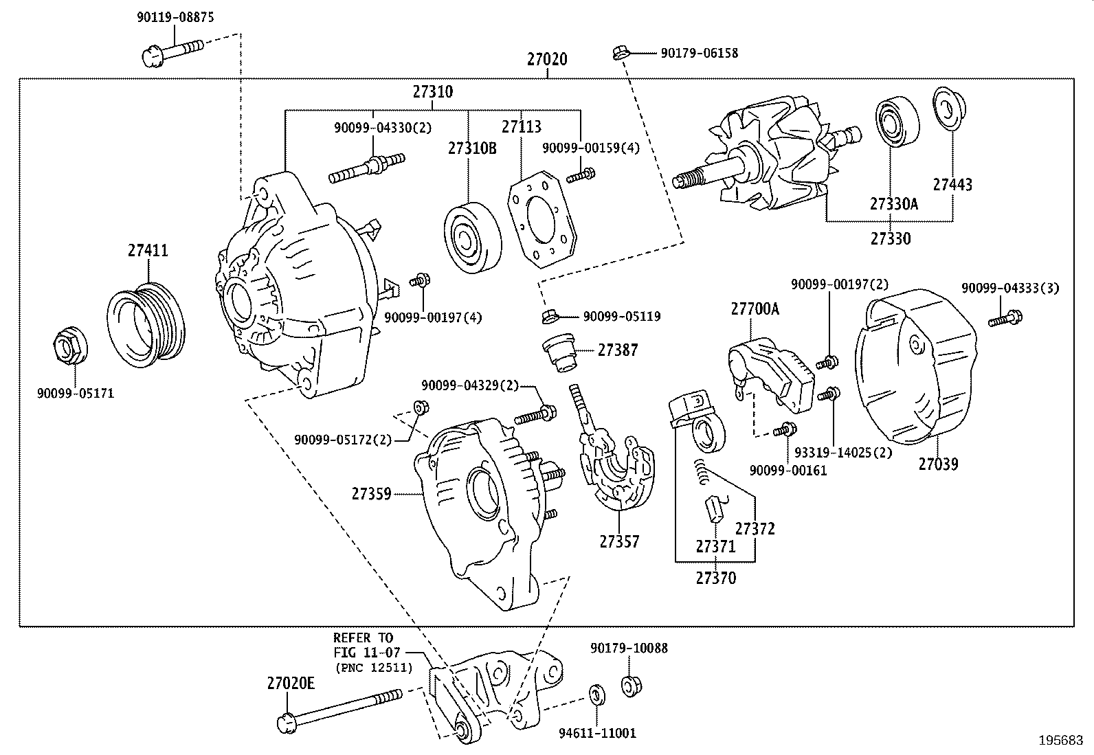 27060-75110 ALTERNATOR ASSY product image