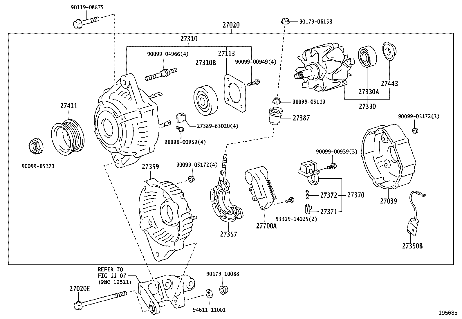 27060-75030 ALTERNATOR ASSY product image