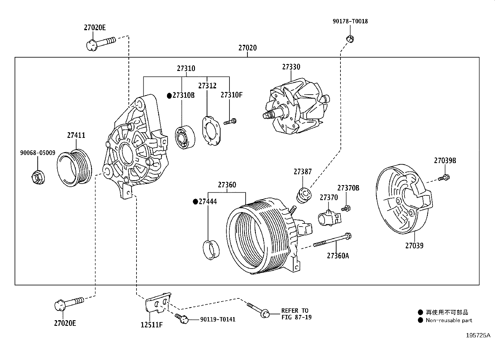 Toyota 90068-10051 BEARING(FOR ALTERNATOR DRIVE END FRAME)