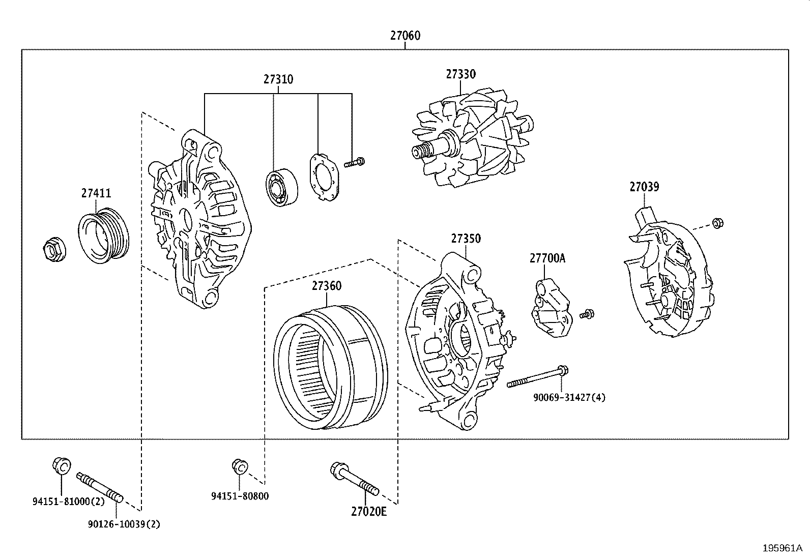27060-0W030 ALTERNATOR ASSY, W/REGULATOR product image
