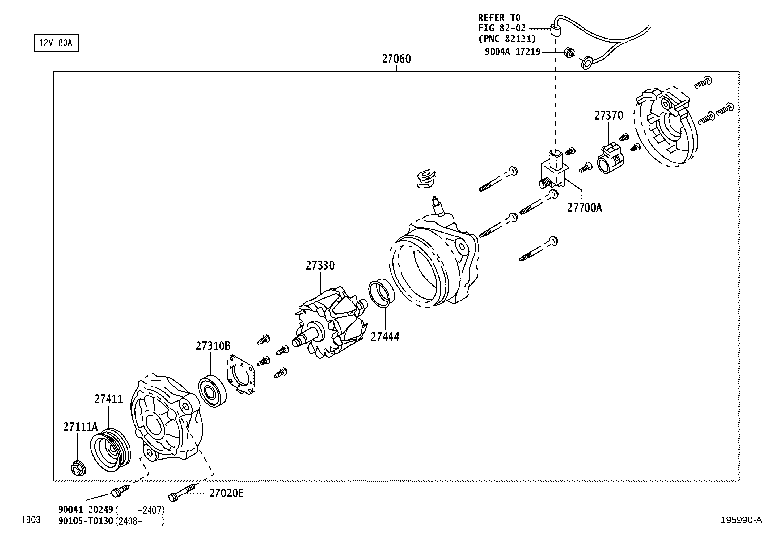 Toyota 27359-BZ080 FRAME, ALTERNATOR RECTIFIER END