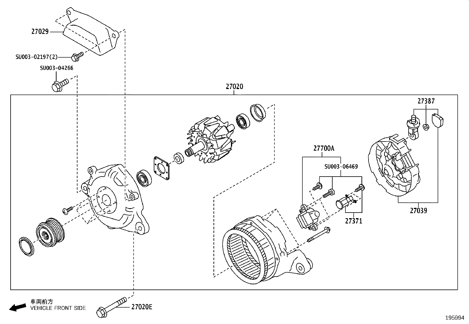 SU003-07081 COVER, ALTERNATOR REAR END product image