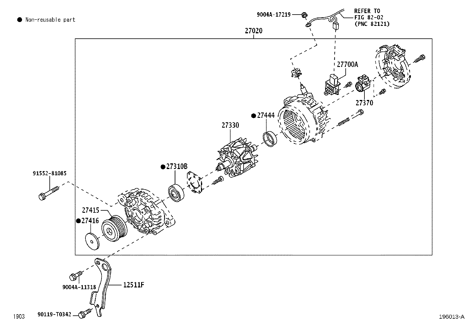 12511-BZ060 BRACKET, ALTERNATOR, NO.1 product image