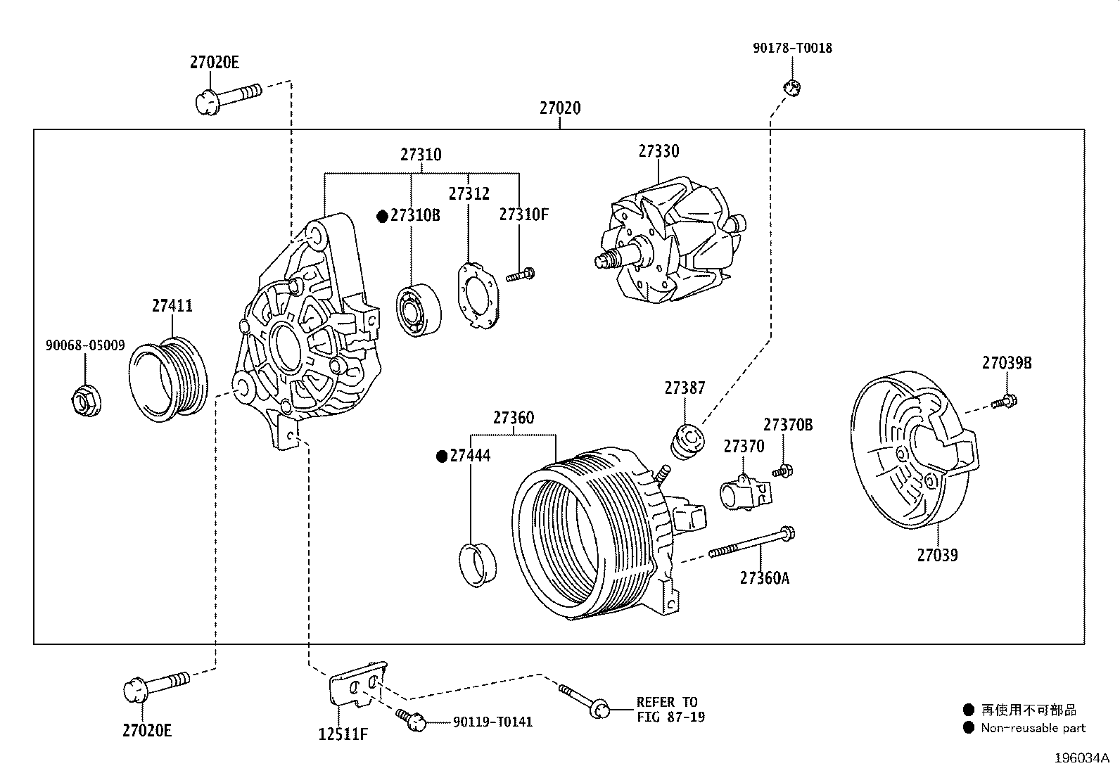 27060-0E030 ALTERNATOR ASSY product image