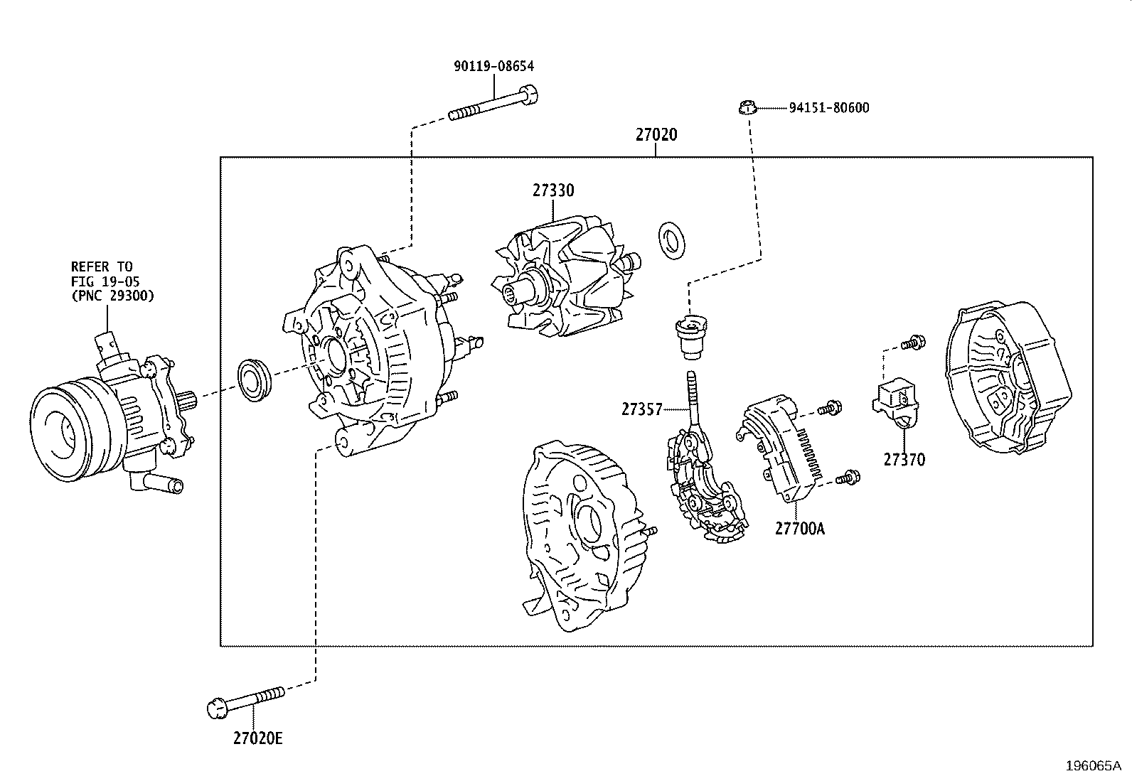 27310-11400 FRAME ASSY, DRIVE END, ALTERNATOR product image