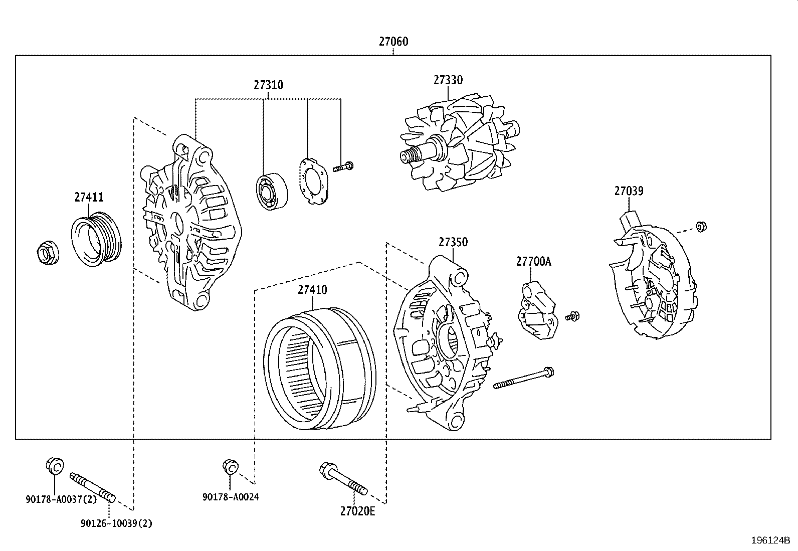 Toyota 27060-F4020 ALTERNATOR ASSY, W/REGULATOR