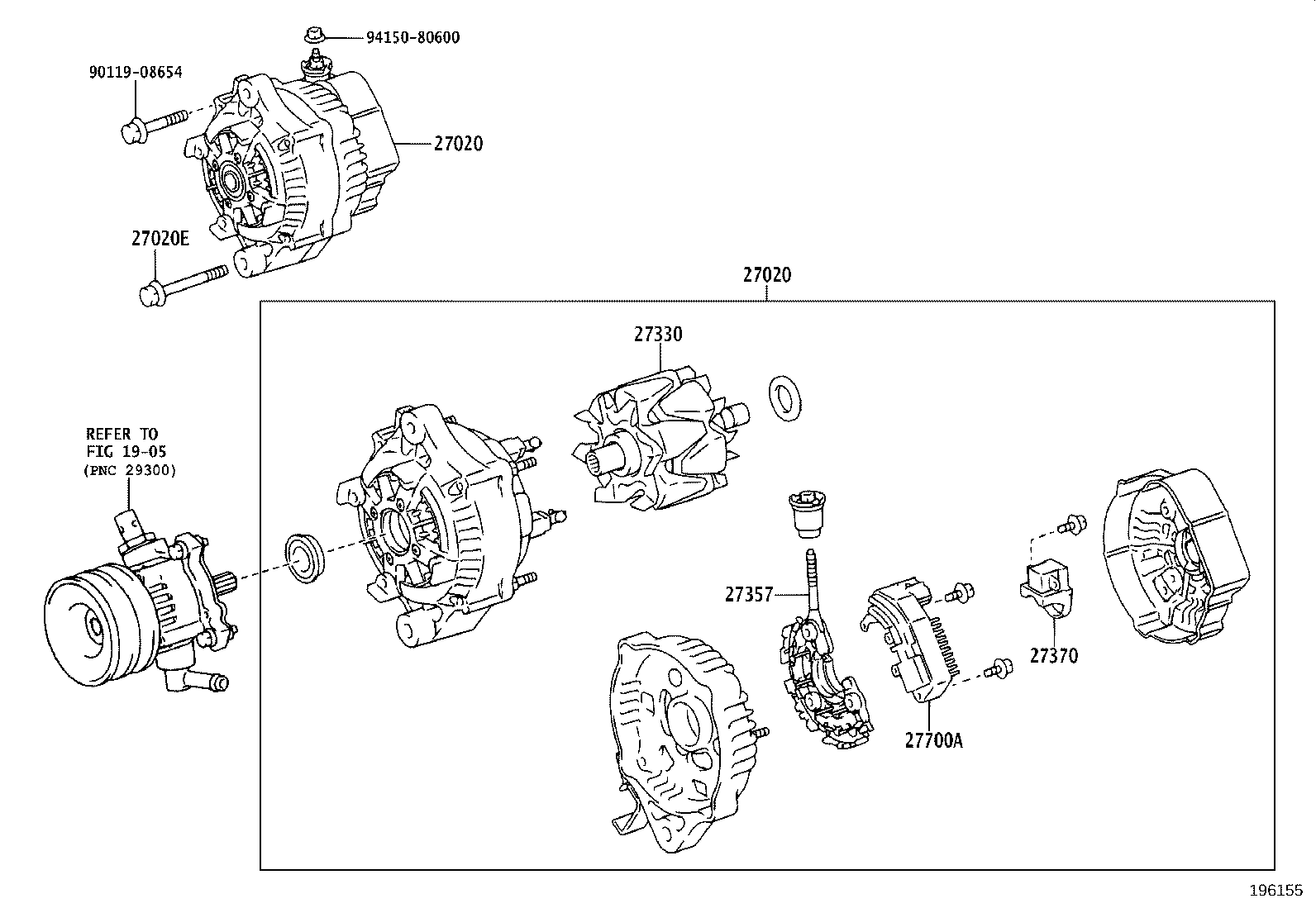 27060-30160 ALTERNATOR ASSY product image