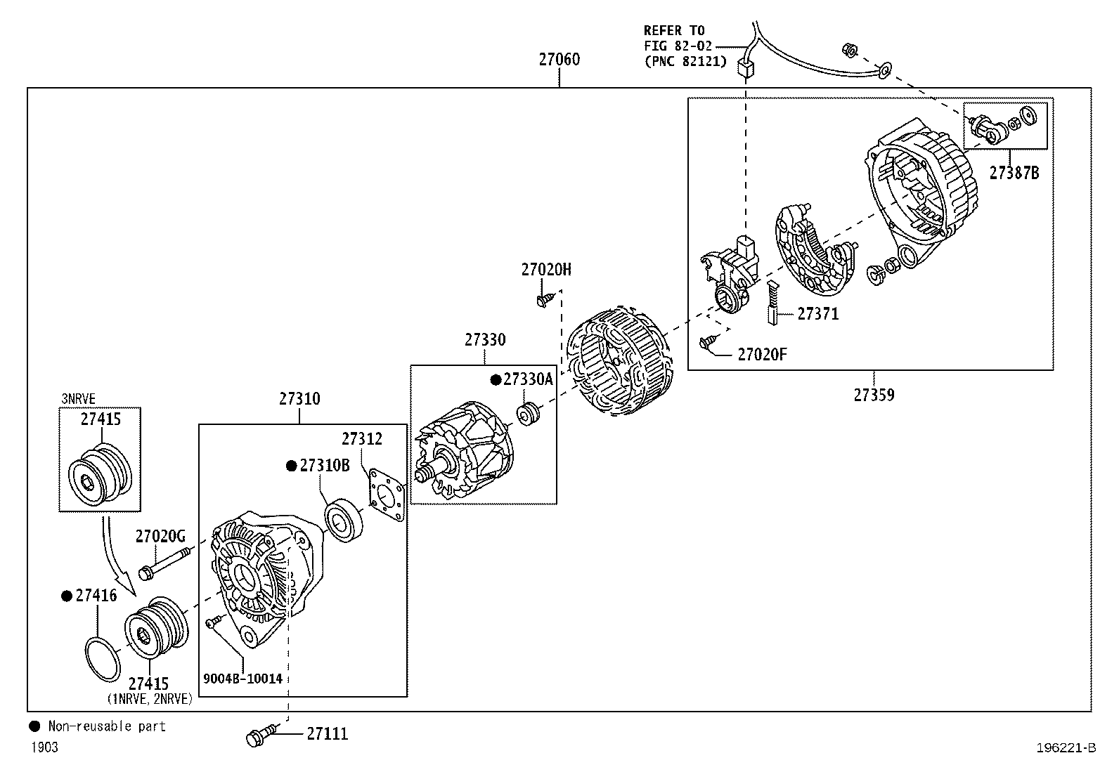 27370-B1020 HOLDER ASSY, ALTERNATOR BRUSH product image
