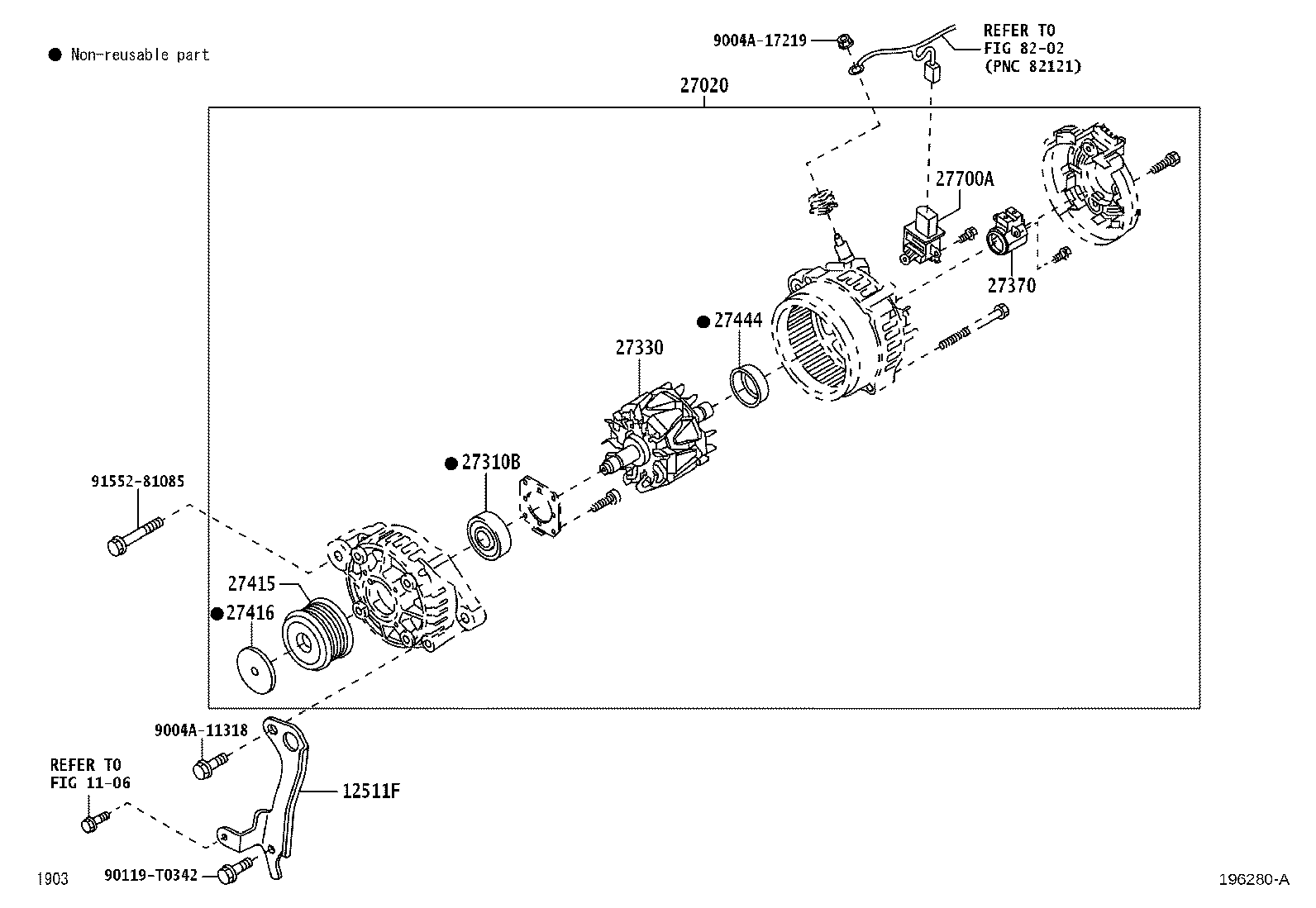 12511-BZ060 BRACKET, ALTERNATOR, NO.1 product image