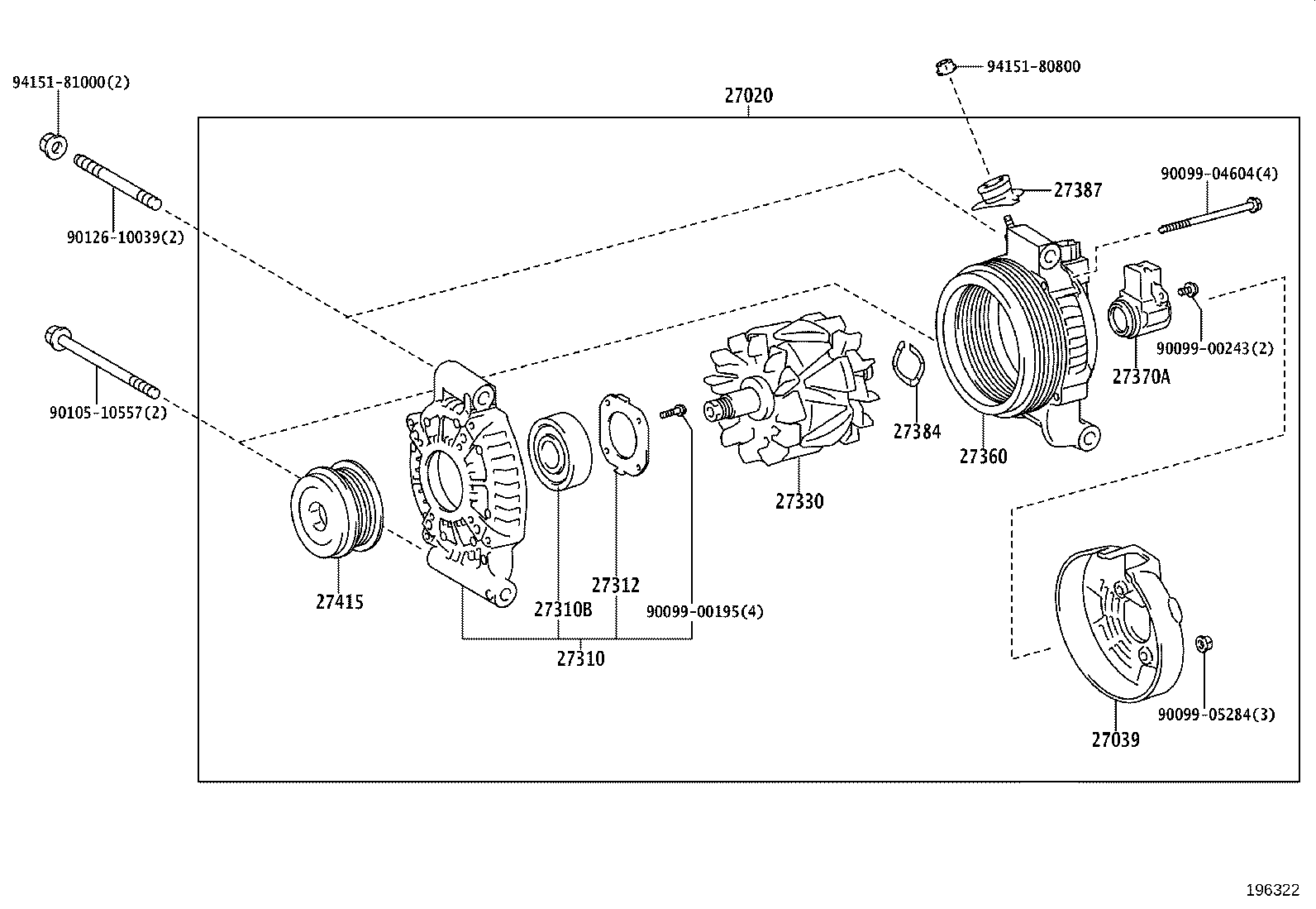 27060-31350 ALTERNATOR ASSY product image