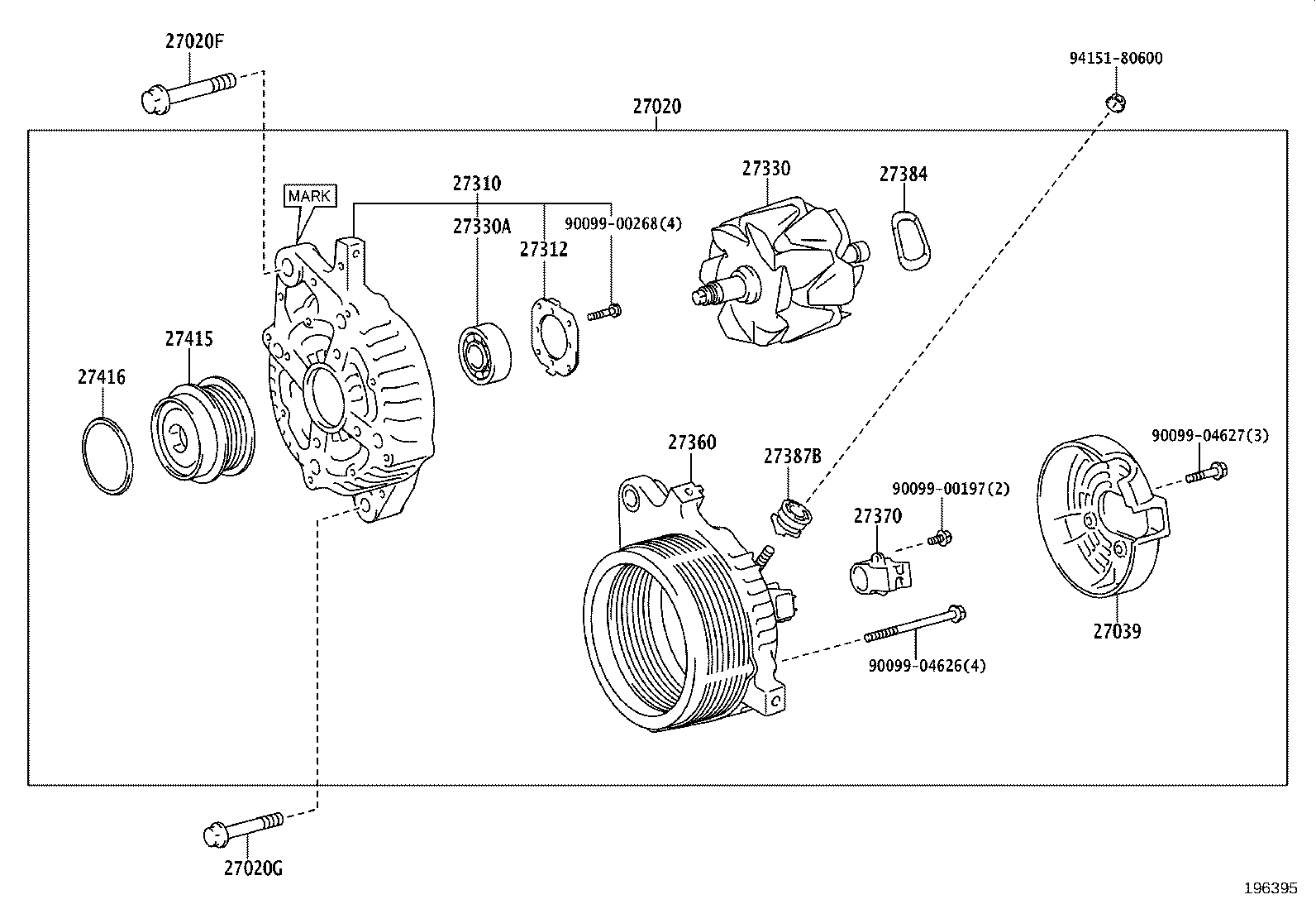 27060-47270 ALTERNATOR ASSY product image
