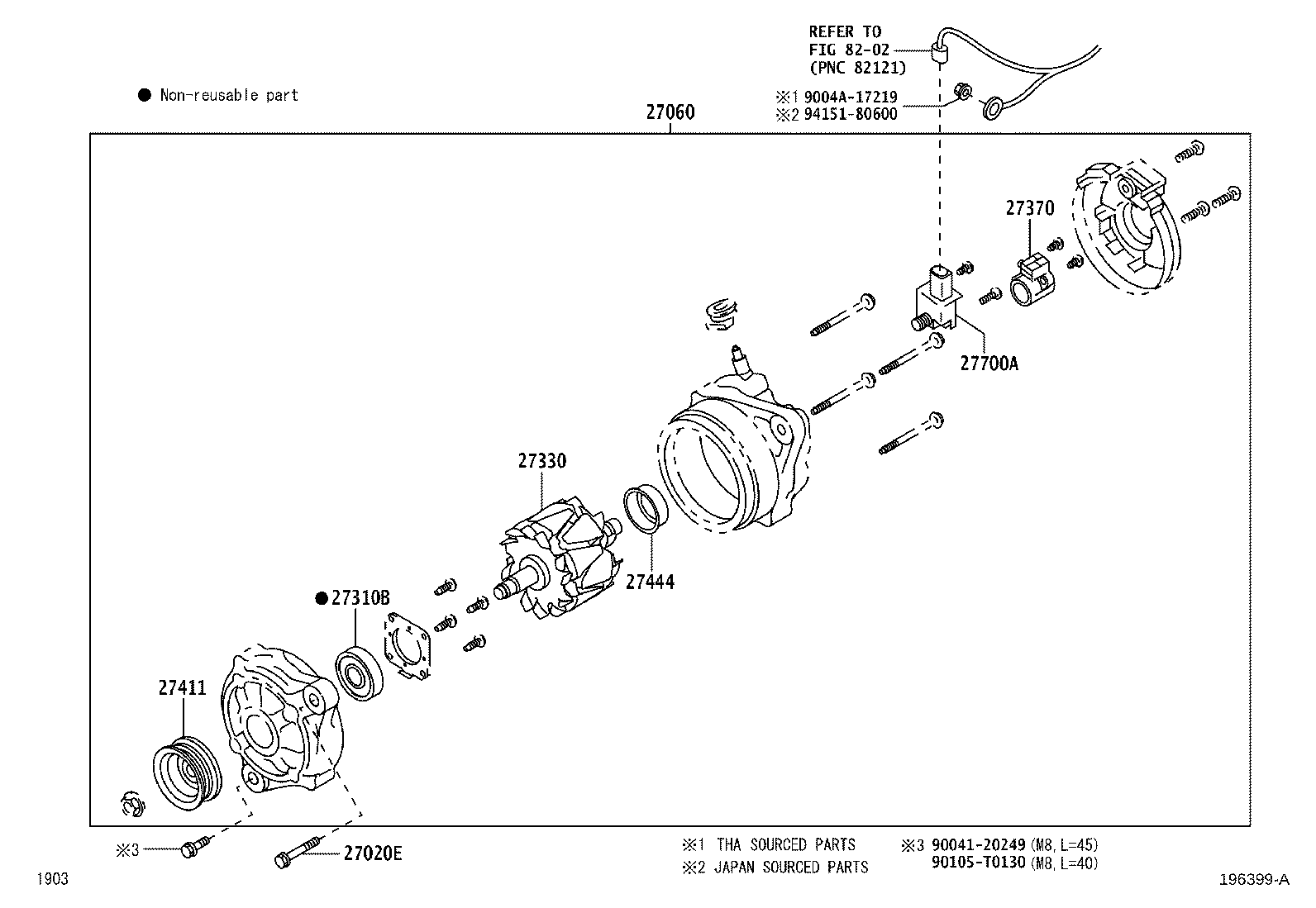 27060-BZ460 ALTERNATOR ASSY, W/REGULATOR product image