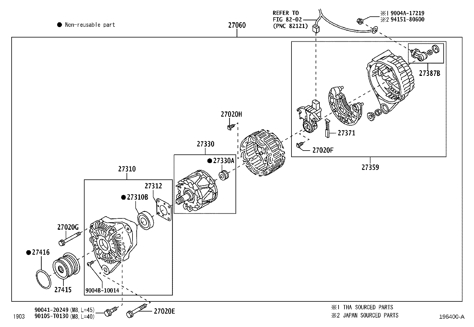 27060-BZ460 ALTERNATOR ASSY, W/REGULATOR product image