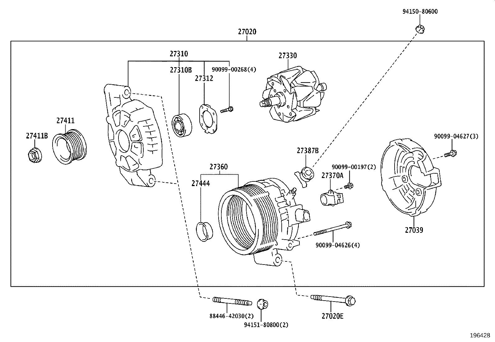 27060-24030 ALTERNATOR ASSY product image