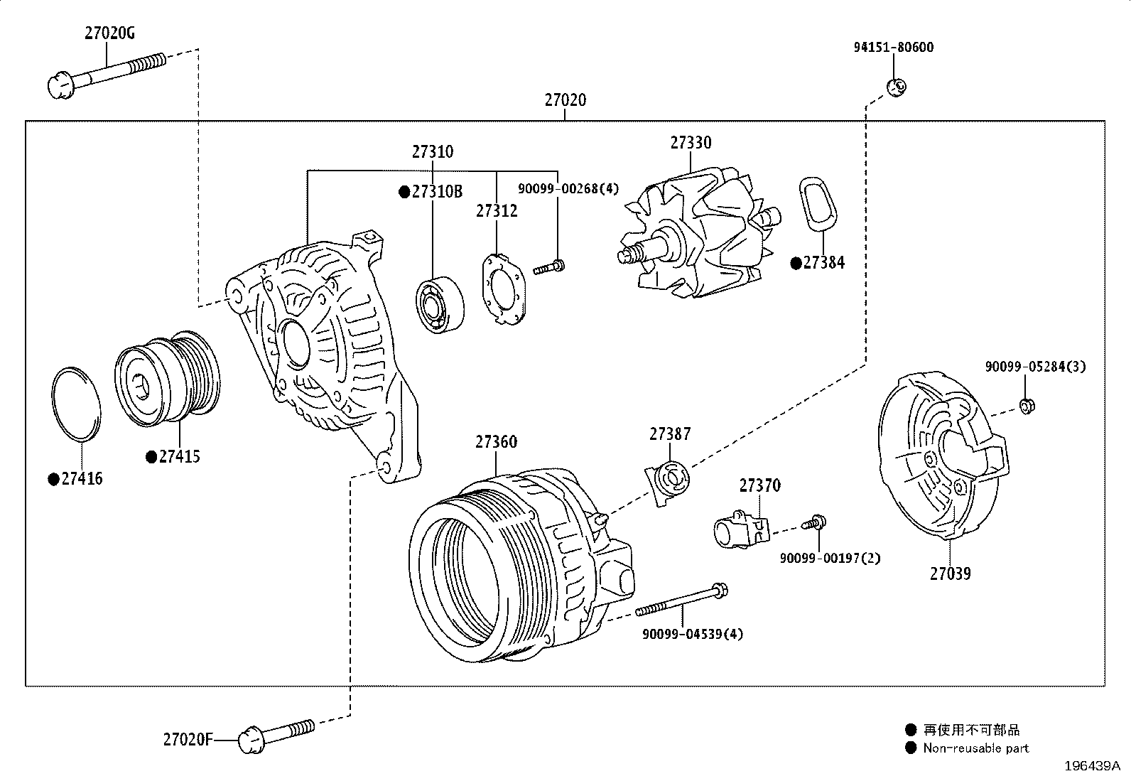 27310-0W050 FRAME ASSY, DRIVE END, ALTERNATOR product image