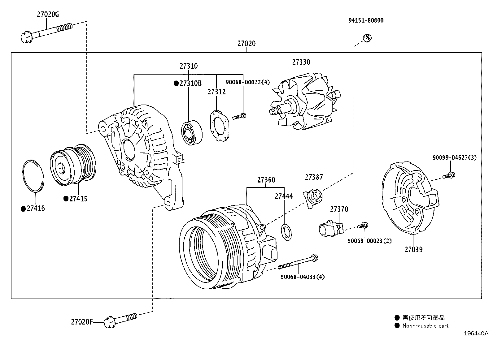 27310-0W050 FRAME ASSY, DRIVE END, ALTERNATOR product image