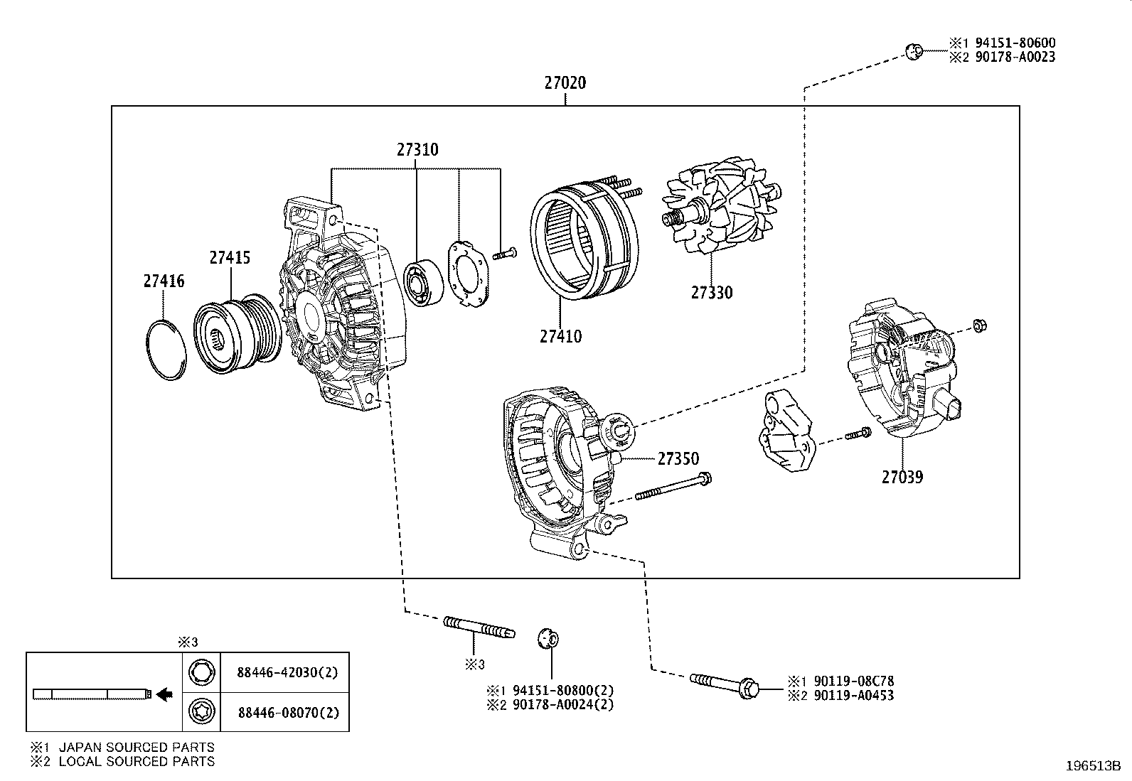 27060-F0190 ALTERNATOR ASSY product image
