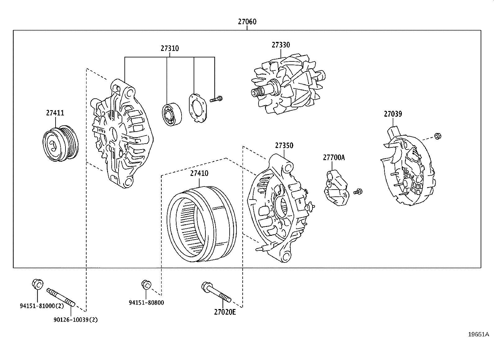 27060-0W070 ALTERNATOR ASSY, W/REGULATOR product image