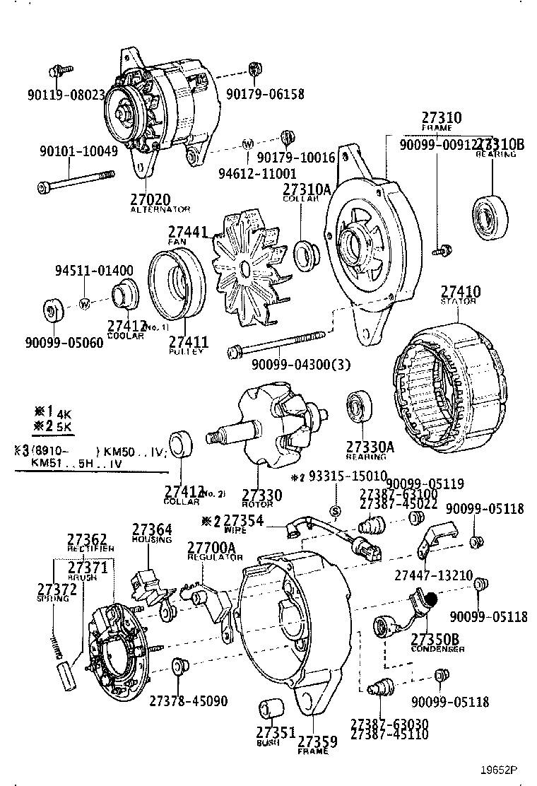27310-64500 FRAME ASSY, DRIVE END, ALTERNATOR product image