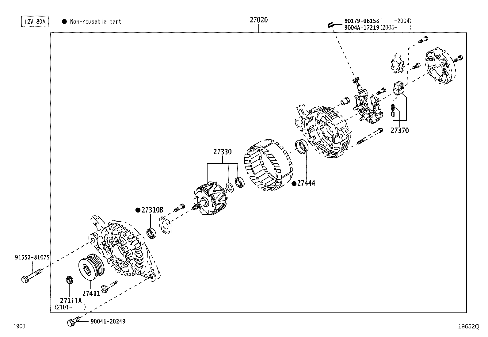 27060-BZ270 ALTERNATOR ASSY product image