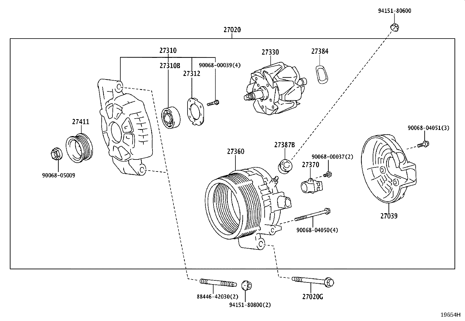 27060-0T520 ALTERNATOR ASSY product image