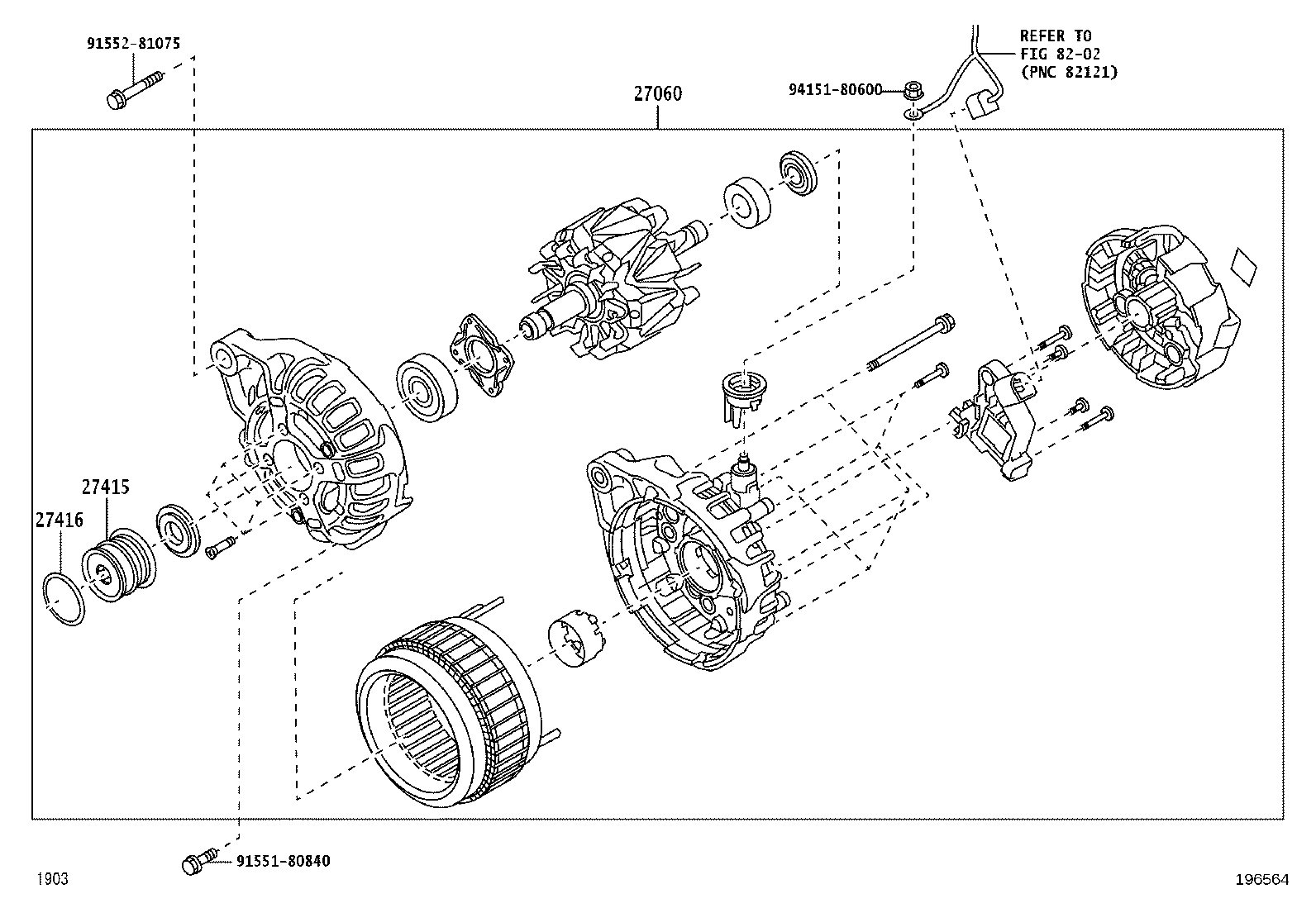27415-B0050 PULLEY, ALTERNATOR W/CLUTCH product image