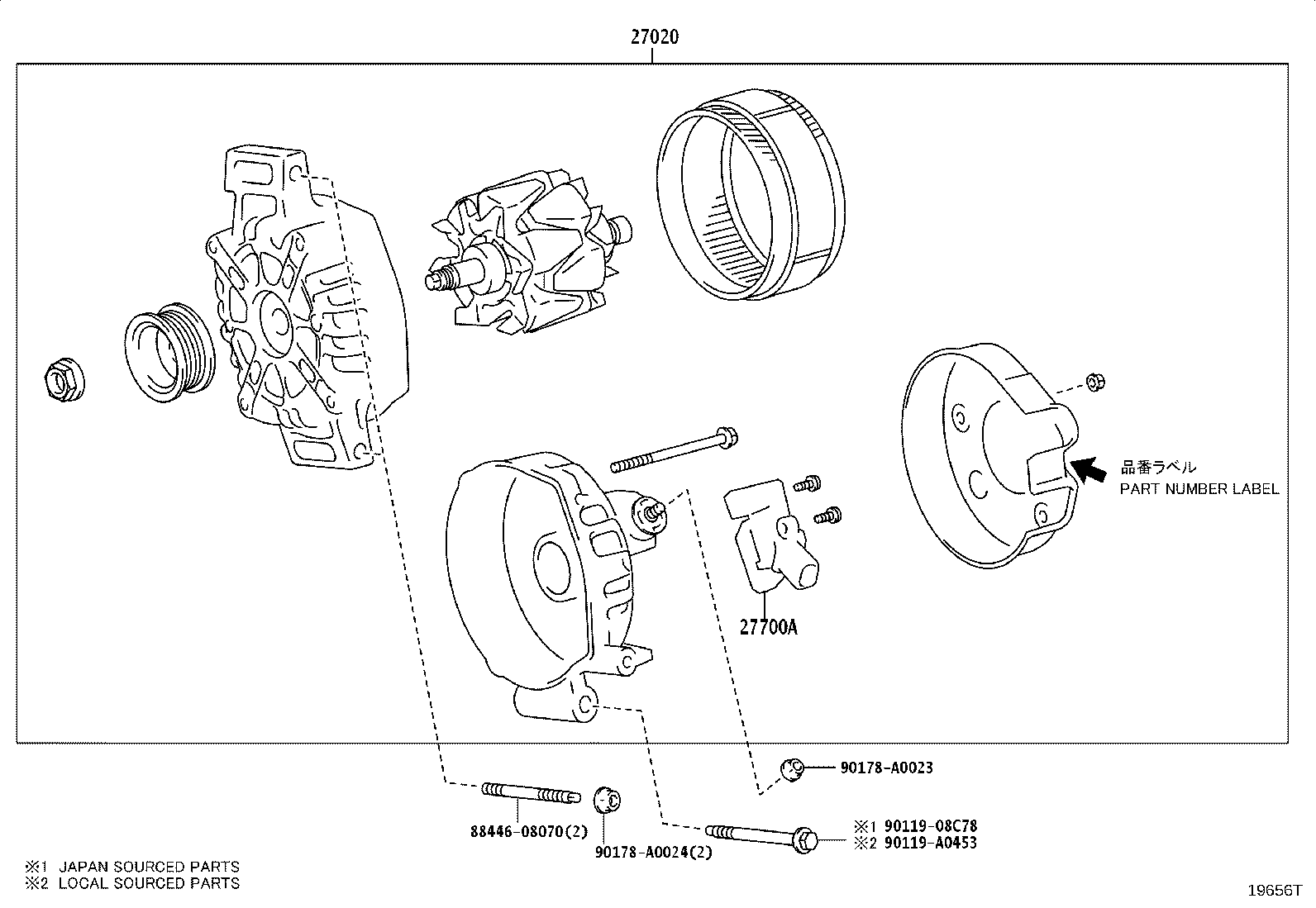 27060-F2260 ALTERNATOR ASSY product image