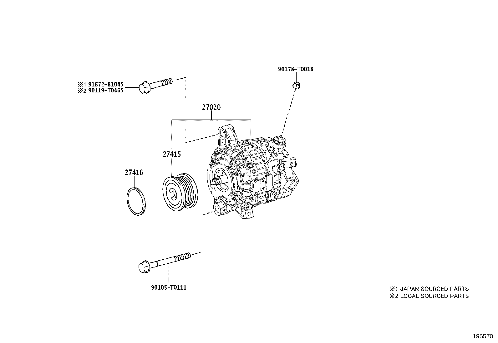 12511-0P060 BRACKET, ALTERNATOR, NO.1 product image