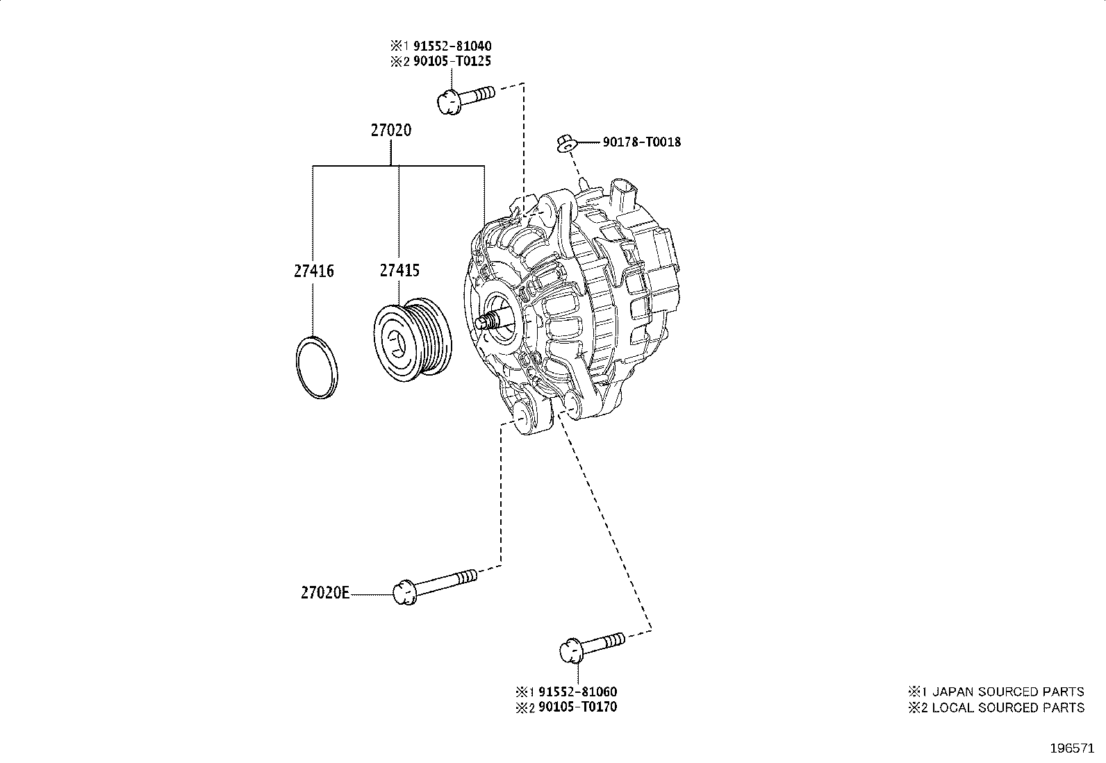 12511-0P060 BRACKET, ALTERNATOR, NO.1 product image