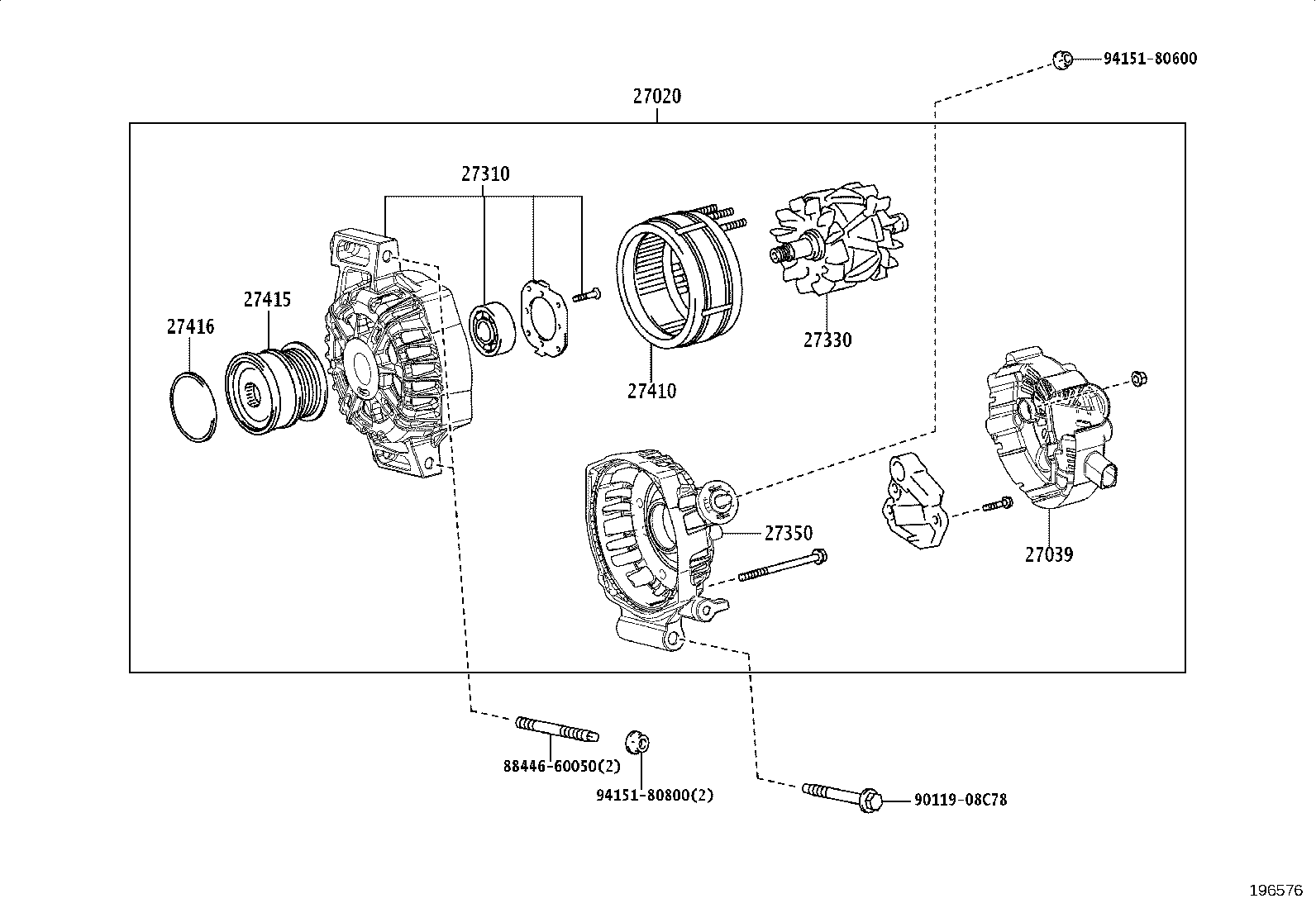 27039-F0130 COVER, ALTERNATOR REAR END product image