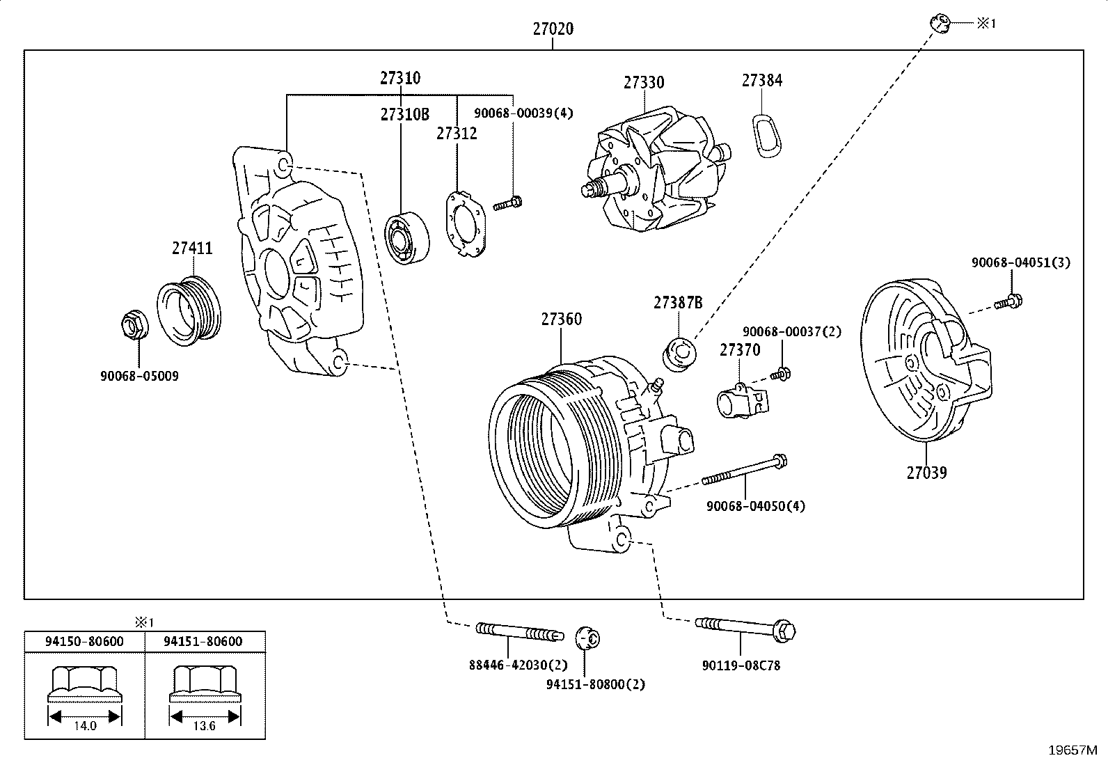 27041-F2080 COVER, ALTERNATOR REAR END product image