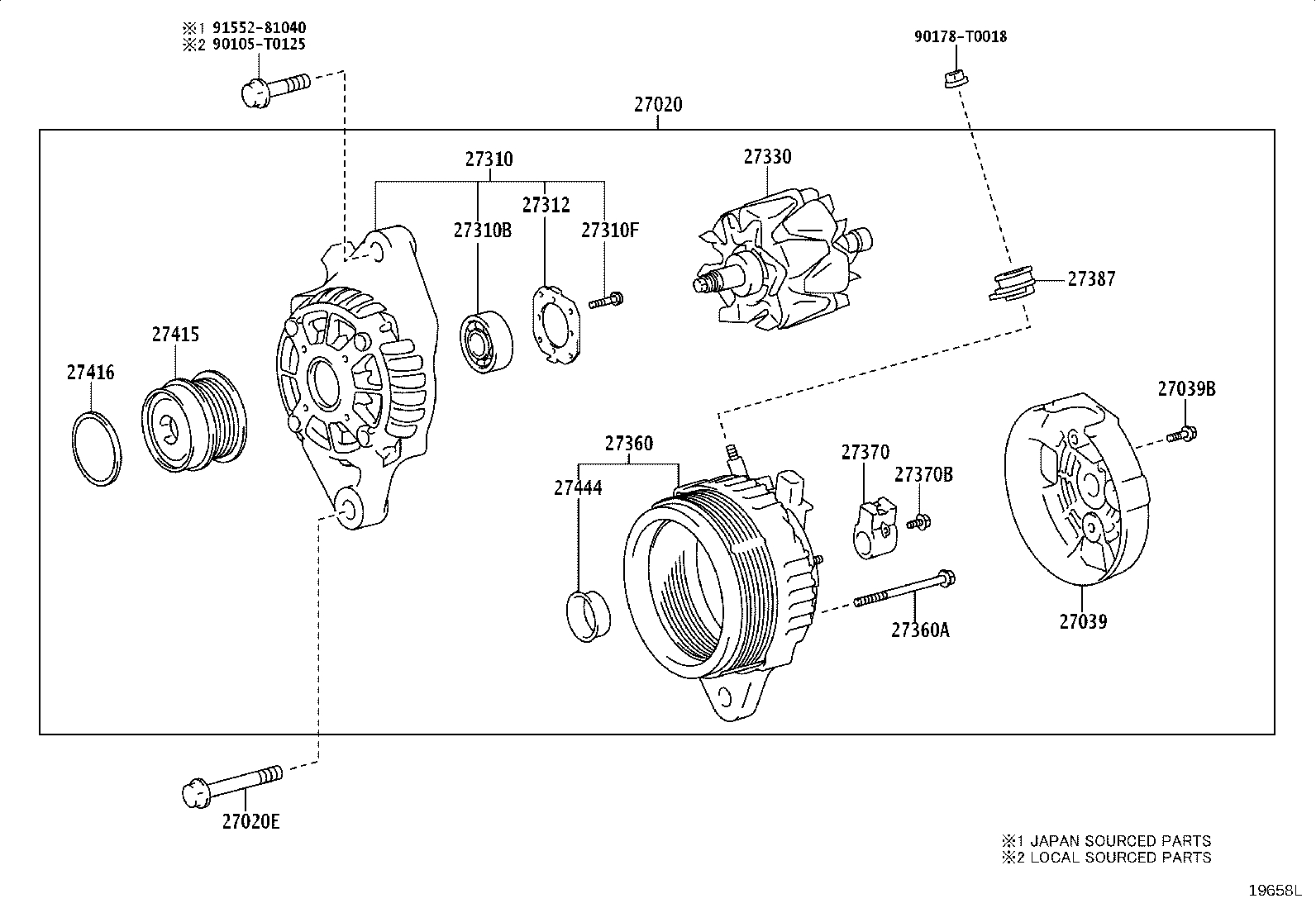 27060-0E060 ALTERNATOR ASSY product image