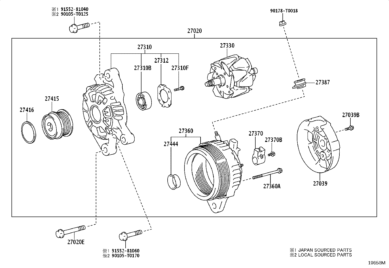 27060-0E060 ALTERNATOR ASSY product image