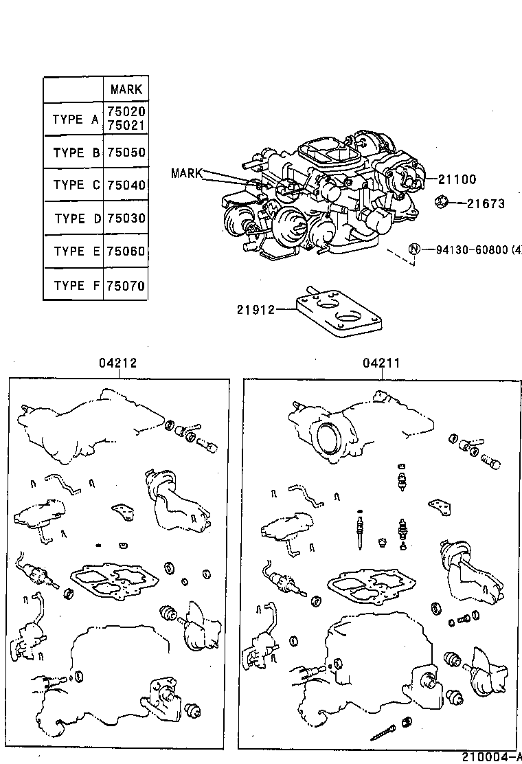 04211-75200 CARBURETOR KIT product image