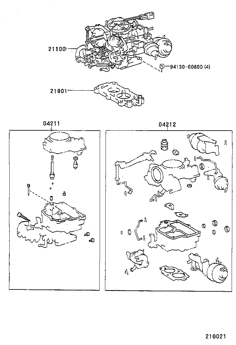 21100-11890 CARBURETOR ASSY product image