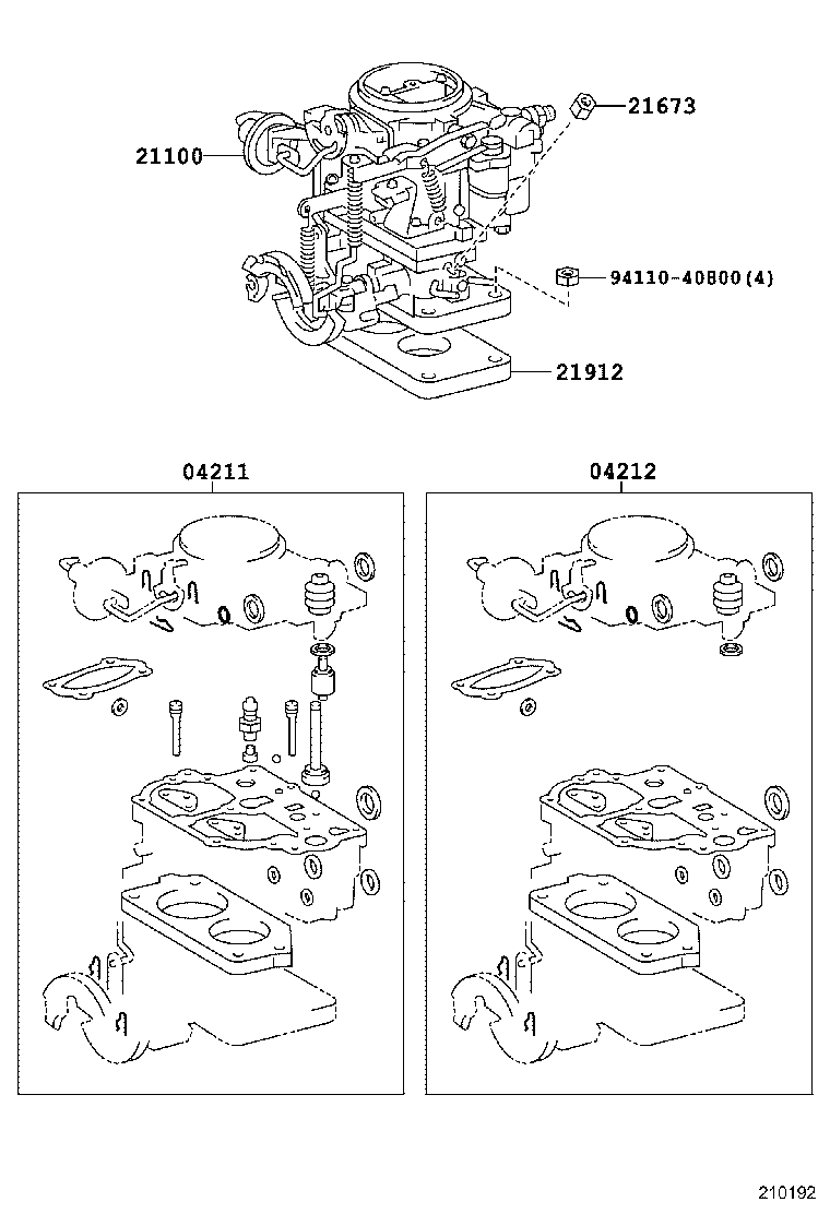 21100-61310 CARBURETOR ASSY product image
