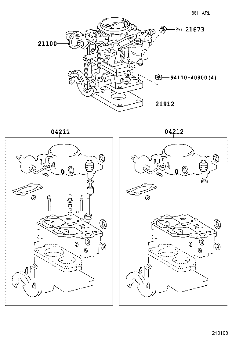 04211-61290 CARBURETOR KIT product image