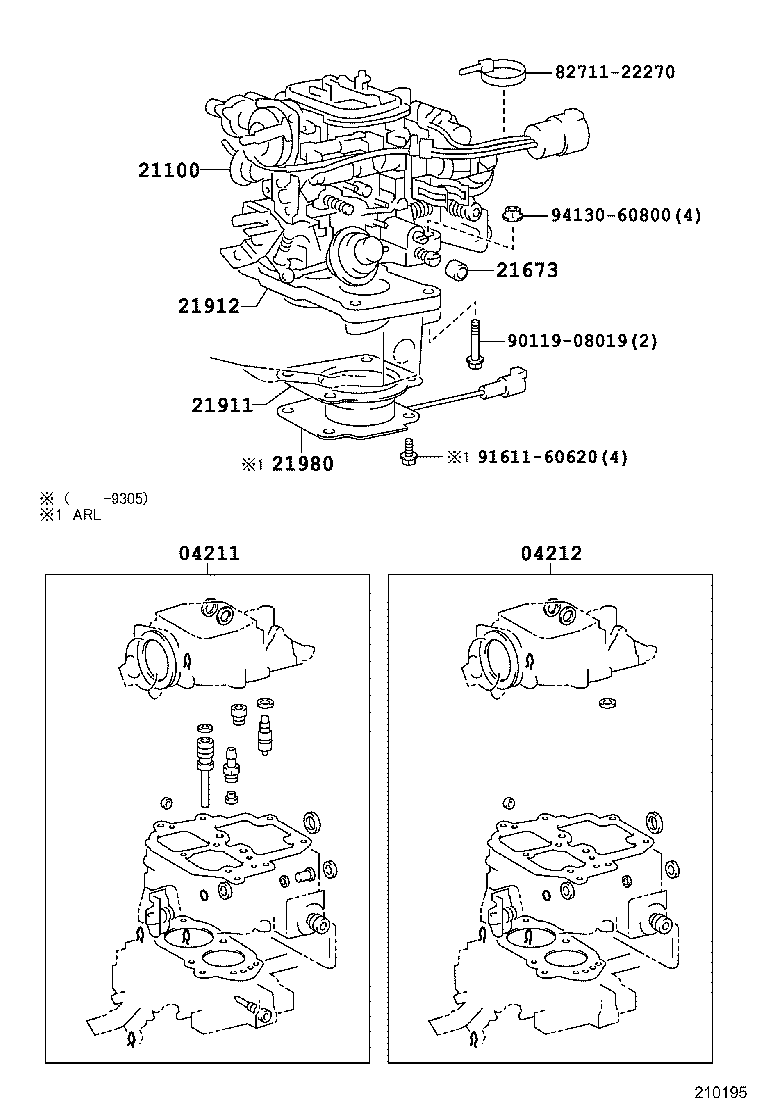 04211-61290 CARBURETOR KIT product image